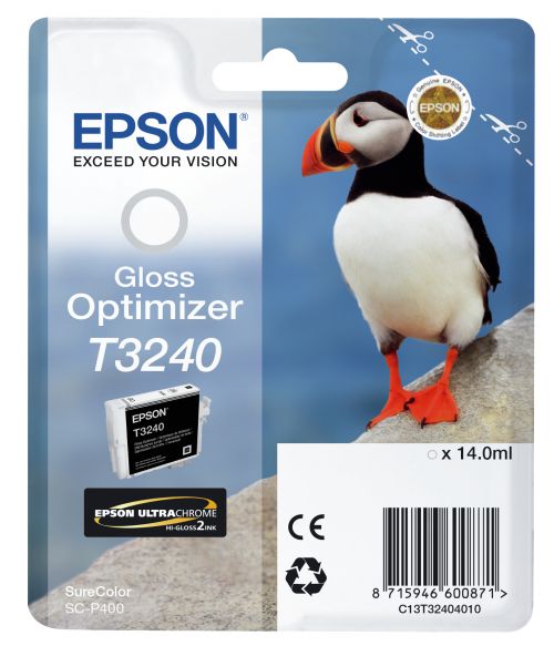 Epson Puffin T3240 (14ml) Ultrachrome Hi-Gloss2 Gloss Optimizer Ink Cartridge for SureColor SC-P400 Printer