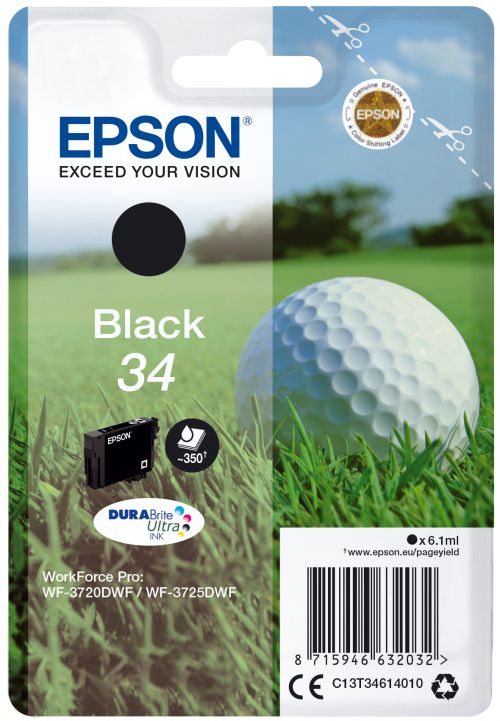 Epson Golf Ball 34 (6.1ml) Durabrite Ultra Black Ink Cartridge