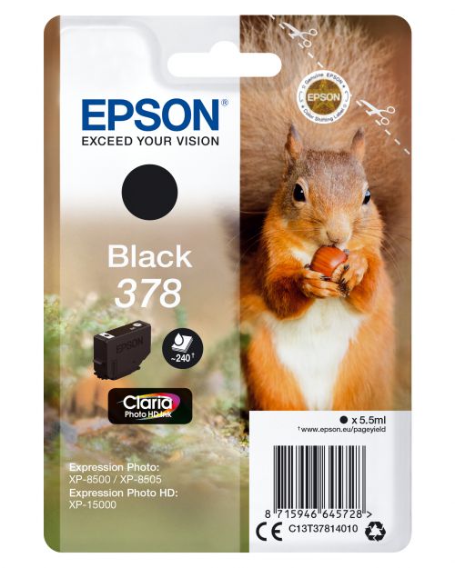 Epson Squirrel 378 (5.5ml) Claria Photo HD Black Ink Cartridge