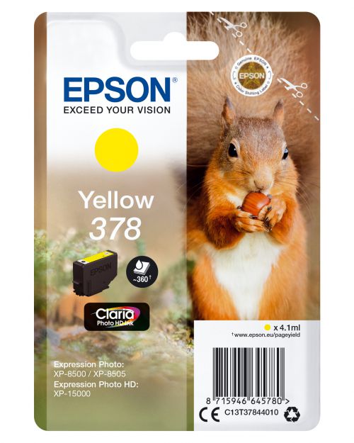 Epson Squirrel 378 (4.1ml) Claria Photo HD Yellow Ink Cartridge