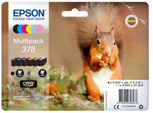 Epson Squirrel 378 (27.4ml) Claria Photo HD Multipack Ink Cartridges