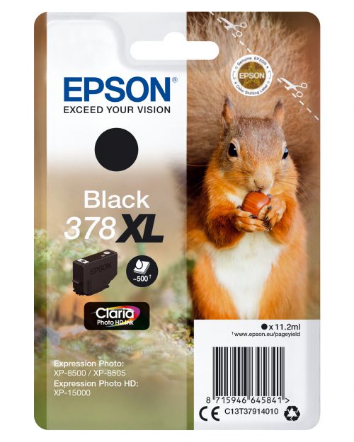 Epson Squirrel 378XL (11.2ml) Claria Photo HD Black Ink Cartridge