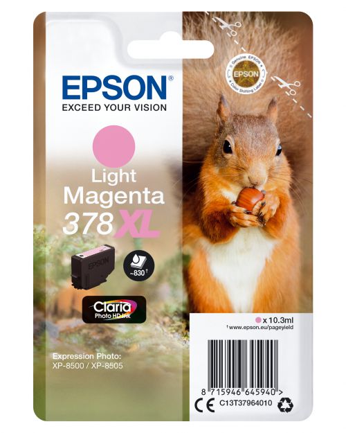 Epson Squirrel 378XL (10.3ml) Claria Photo HD Light Magenta Ink Cartridge