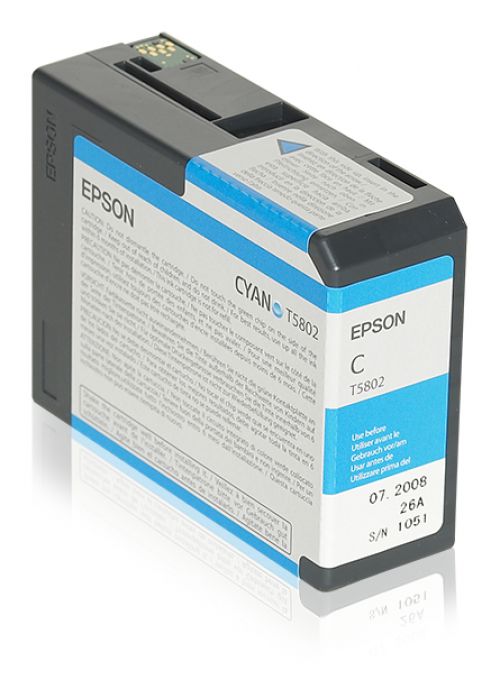 Epson T5802 (Volume: 80ml) Cyan Ink Cartridge