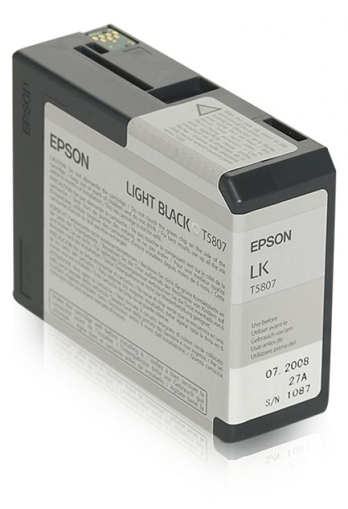Epson T5807 (Volume: 80ml) Light Black Ink Cartridge
