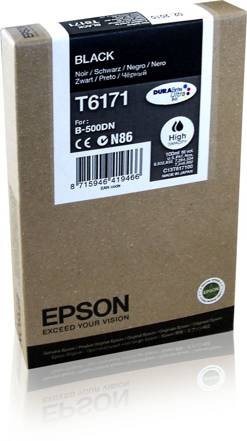 Epson T6171 Black High Capacity Ink Cartridge for B-500DN