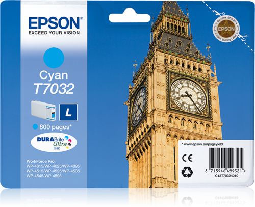 Epson Big Ben T7032 (Yield: 800 Pages) Cyan Ink Cartridge