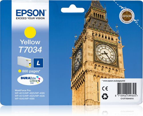 Epson Big Ben T7034 (Yield: 800 Pages) Yellow Ink Cartridge