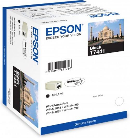 Epson T7441 Black Ink Cartridge (Yield 10,000 Pages) for WorkForce Pro WP-M4000/WP-M4500 Series Inkjet Printers