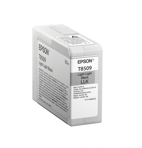 Epson T8509 (80ml) UltraChrome HD Light Light Black Ink Cartridge for SureColor SC-P800 Photo Printer