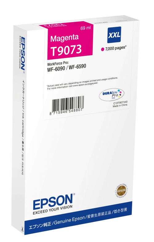 Epson T9073 (Yield 7,000 Pages) 69ml XXL Magenta Ink Cartridge for WorkForce Pro WF-6090DW/WF-6590DWF Printers
