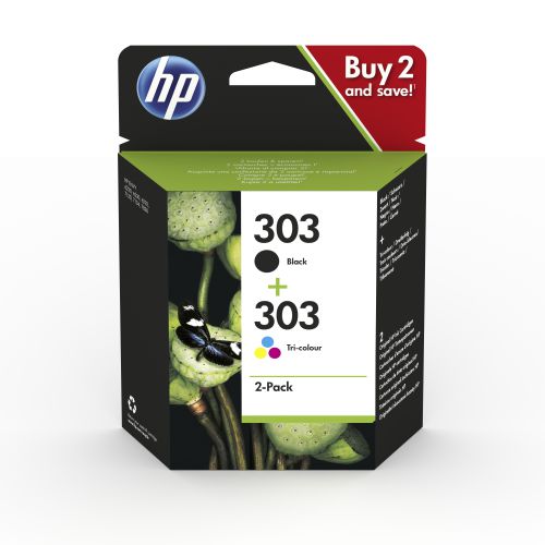HP 303 (Yield: 200 Pages Black/Yield: 165 Pages) Black/Tri-colour Original Ink Cartridges
