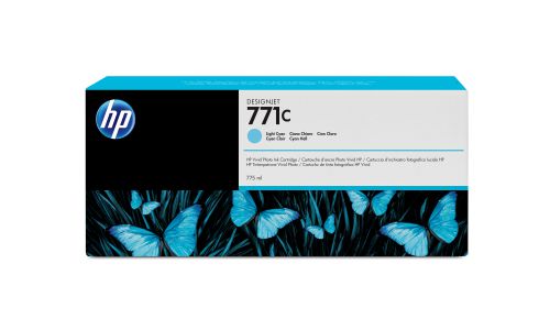 HP 771C (775ml) Light Cyan Ink Cartridge for Deisgnjet Z6200 1067mm/Z6200 1524mm Photo Printers