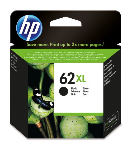 HP 62XL (Yield 600 Pages) Black Original Ink Cartridge for ENVY 5640/7640/Officejet 5740 e-All-in-One Inkjet Printers