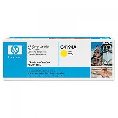 HP 640A Yellow Ultraprecise Toner Cartridge (Yield 6,000 Pages) for LaserJet 4500, 4550