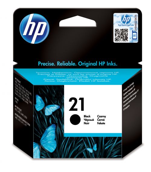 HP 21 Black Inkjet Print Cartridge (Yield 190 Pages)