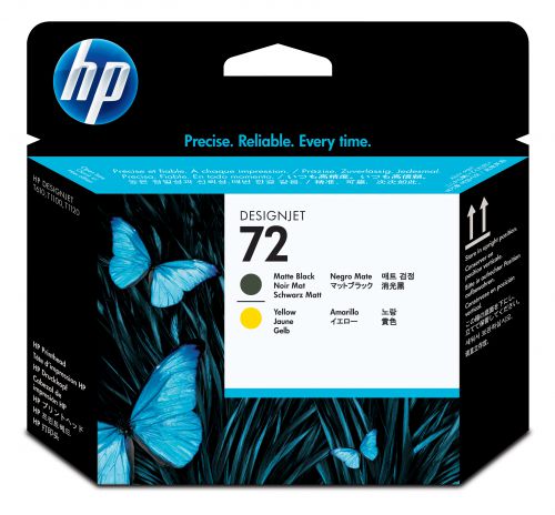 HP 72 Inkjet Printhead (Matte Black/Yellow)