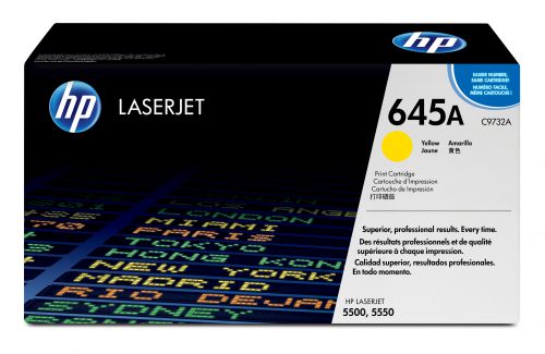 HP 645A (Yield: 12,000 Pages) Yellow Toner Cartridge