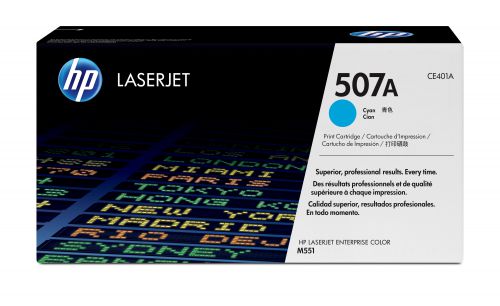 HP 507A (Yield: 6,000 Pages) Cyan Toner Cartridge
