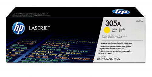 HP 305A (Yield: 2,600 Pages) Yellow Toner Cartridge