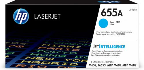 HP 655A (Yield 10,500 Pages) Original LaserJet Toner Cartridge (Cyan)