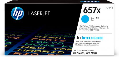 HP 657X (Yield 23,000 Pages) High Yield Original LaserJet Toner Cartridge (Cyan)