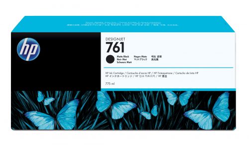HP 761 Matte Black Ink Cartridge (775ml) for DesignJet T7100 Series Printers