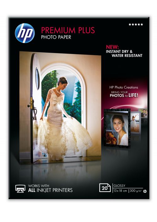 HP Premium Plus (13 x 18cm) Glossy Snapshot Photo Paper (20 Sheets)
