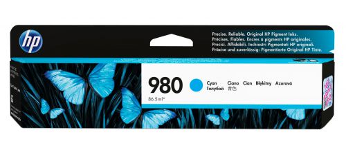 HP 980 (Yield 6600 Pages) Cyan Ink Cartridge for Officejet Enterprise X585z/X555dn/X555xh/X585dn/X585f Multifunction Printers