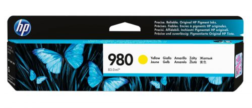 HP 980 (Yield 6600 Pages) Yellow Ink Cartridge for Officejet Enterprise X585z/X555dn/X555xh/X585dn/X585f Multifunction Printers