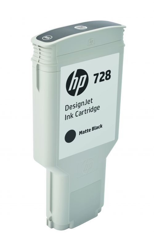 HP 728 (300ml) Matte Black Ink Cartridge for DesignJet T730/T830 Printers