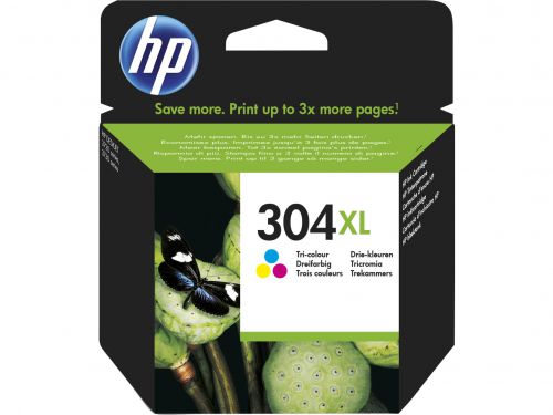 HP 304XL (Yield 300 Pages) Tri-color Original Ink Cartridge