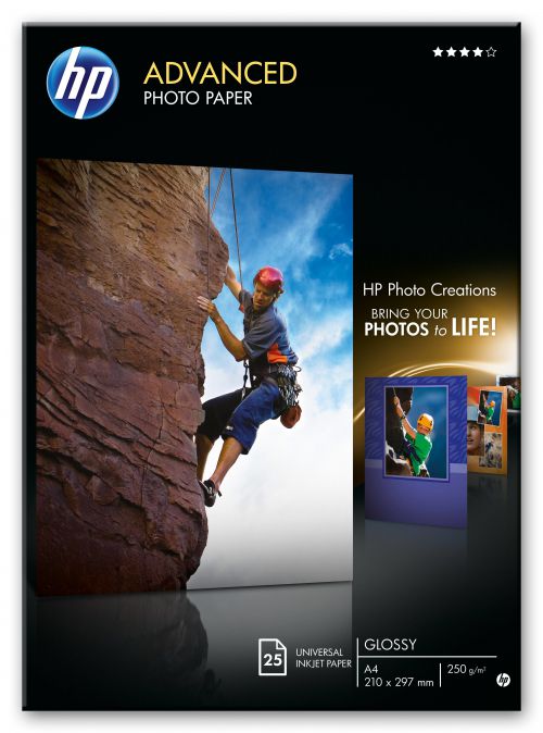 HP Advanced (A4) Glossy Photo Paper (25 Sheets) 250g/m2 (White)