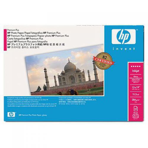HP Premium Plus Photo and Proofing Gloss Paper 286gsm (A2) 1 x Pack of 25 Sheets for HP Designjet 130/120/30/20 Series Printers