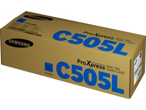 HP C505L (Yield 3500 Pages) High Yield Cyan Toner Cartridge for SL-C2620DW/SL-C2670FW Laser Printers