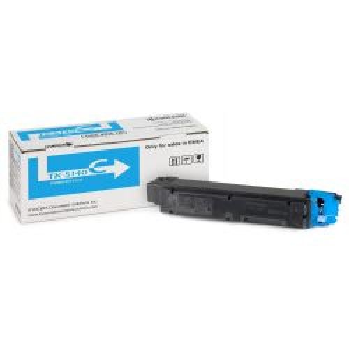 Kyocera TK-5140C (Yield: 5,000 Pages) Cyan Laser Toner Cartridge