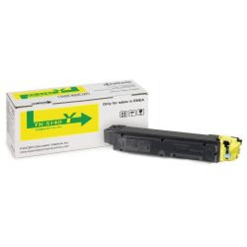 Kyocera TK-5140Y (Yield: 5,000 Pages) Yellow Laser Toner Cartridge
