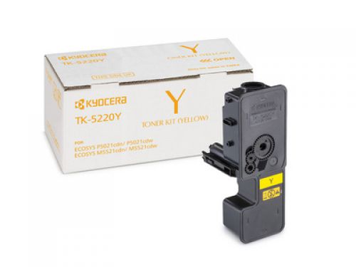 Kyocera TK-5220Y (Yield: 1,200 Pages) Yellow Toner Cartridge
