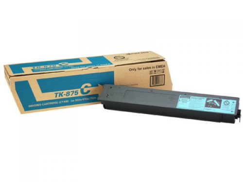 Kyocera TK-875C (Yield: 31,000 Pages) Cyan Toner Cartridge