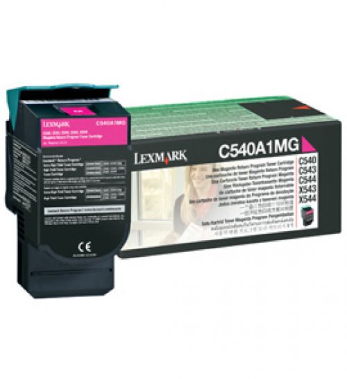 Lexmark Return Program (Yield: 1,000 Pages) Magenta Toner Cartridge for C540n/C543dn/C544dn/C544dtn/C544dw/C544n Colour Laser Printers