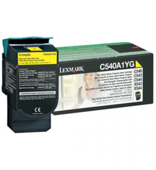 Lexmark Return Program (Yield: 1,000 Pages) Yellow Toner Cartridge for C540n/C543dn/C544dn/C544dtn/C544dw/C544n Color Laser Printers