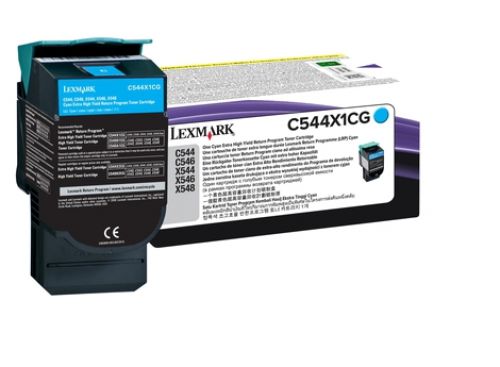 Lexmark Return Program (Extra High Yield: 4,000 Pages) CyanToner Cartridge for C544