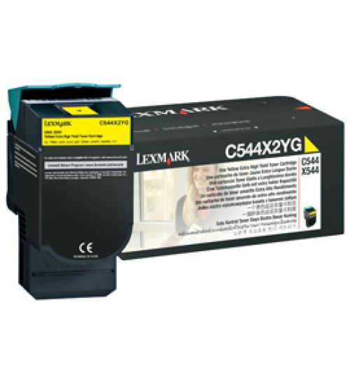 Lexmark (Extra High Yield: 4,000 Pages) Yellow Toner Cartridge for C544dn/C544dtn/C544dw/C544n Colour Laser Printers