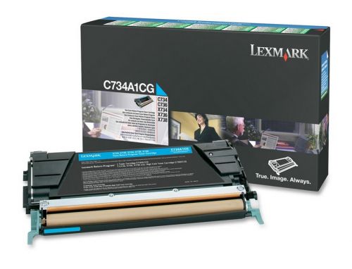Lexmark Return Program C734A1CG (Yield: 6,000 Pages) Cyan Toner Cartridge
