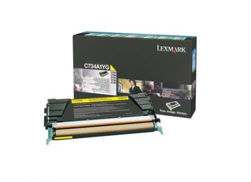 Lexmark Return Program C734A1YG (Yield: 6,000 Pages) Yellow Toner Cartridge