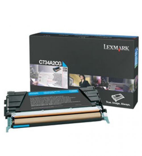 Lexmark Cyan Toner Cartridge (Yield: 6,000 Pages) for C734/C736/X734/X736/X738