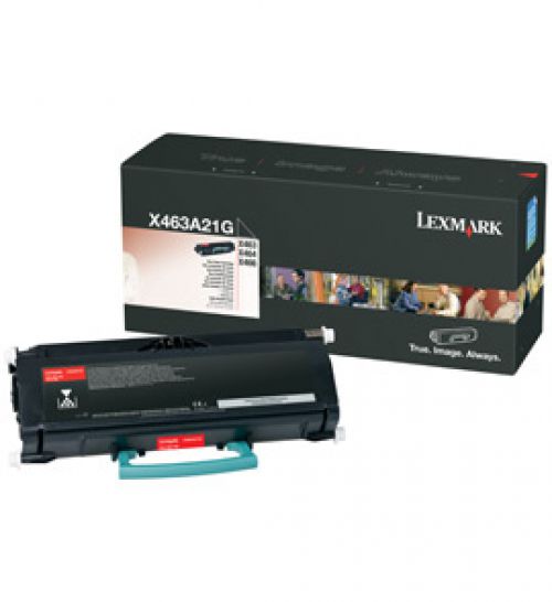 Lexmark (Yield: 3,500 Pages) Black Toner Cartridge for X463/X464/X466 Multifunction Mono Laser Printer