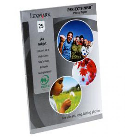 Lexmark (A4) PerfectFinish Photo Paper (25 Sheets) (White)