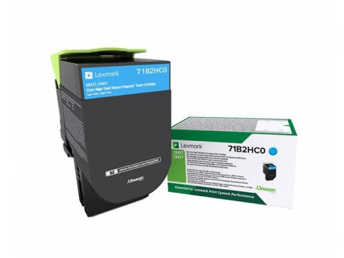 Lexmark Return Program 71B2HC0 (High Yield: 3,500 Pages) Cyan Toner Cartridge