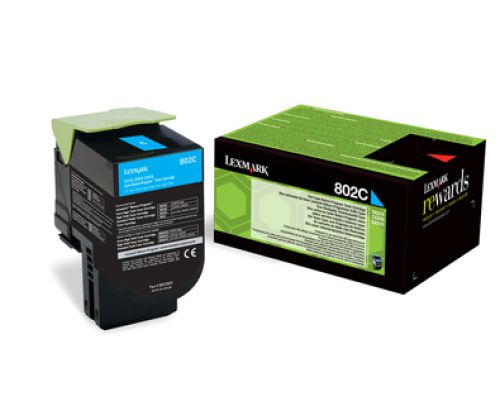 Lexmark Return Program 802C (Yield: 1,000 Pages) Cyan Toner Cartridge